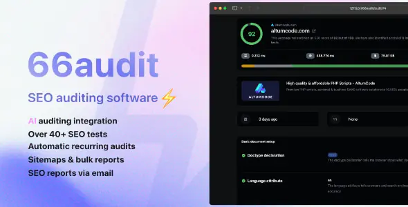 66audit – AI SEO auditing tool (SAAS)