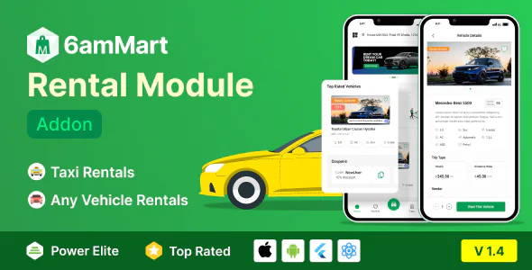 6amMart Car Rental Module Addon - Seamless Vehicle Rental Integration