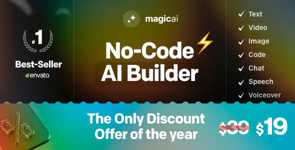 MagicAI - OpenAI Content, Text, Image, Video, Chat, Voice, and Code Generator as SaaS