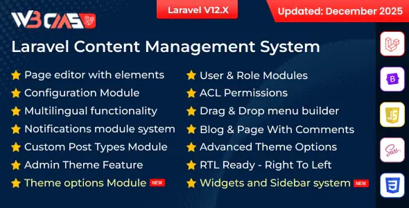W3CMS-Laravel | Content Management System Download