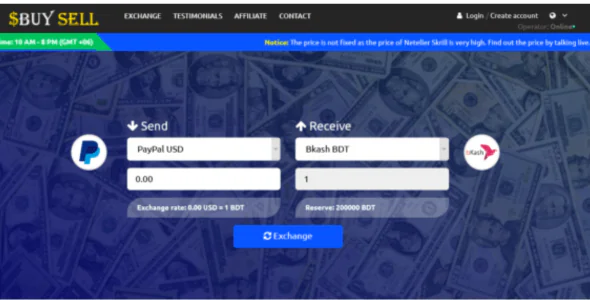 Dollar Exchange PHP Script | Dollar Buy Sell Script